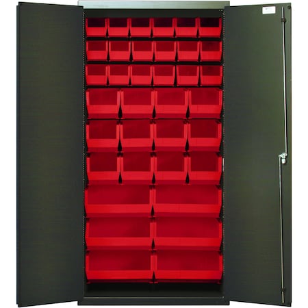 Quantum Storage Systems STORAGE CABINET W/36 RED BINS QSC-36-FDRD