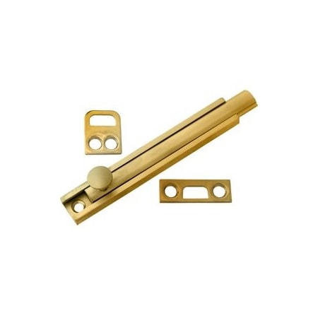 Trimco Surface Bolt 4in, 605/US3 Bright Brass 4874.605