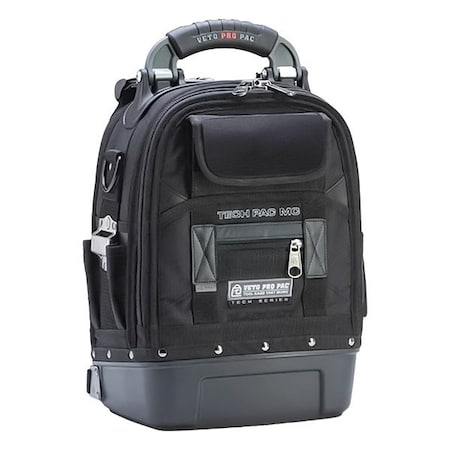 Veto Pro Pac Tool Bag, Black, Polypropylene, Ballistic Polyester, 78 Pockets Tech Pac MC Blackout