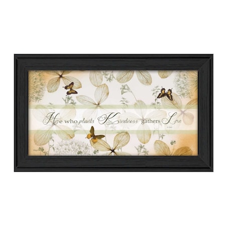 Homeroots Plant Kindness Black Framed Print Wall Art 415672