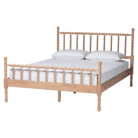 Baxton Studio Laurent Platform Bed with Spindle Bed Frame, Queen 266-14563-ZORO