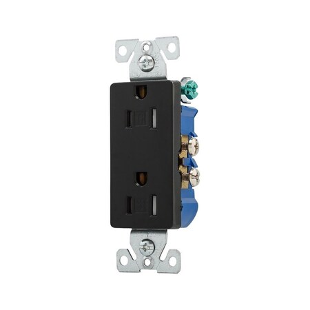 Eaton Wiring Devices DECORATOR DUPLEX RECEPTACLE BL TR1107BKBXSP