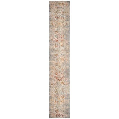 Flowers First 2 ft. 2 in. x 12 ft. Vintage Persian Power Loomed Runner Rug, Grey & Multi Color FL1890605