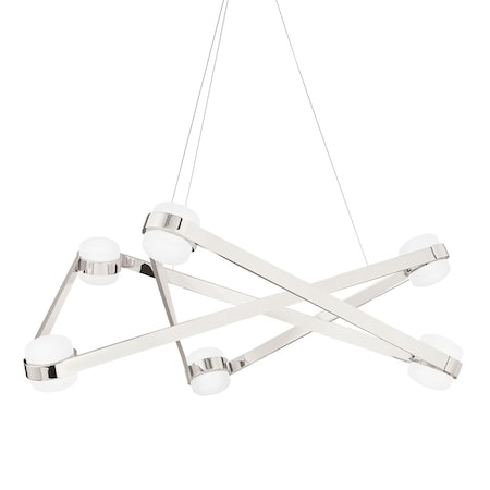 Hudson Valley Lighting Orbit 6 Light Chandelier 38 In. Polished Nickel 2738-PN
