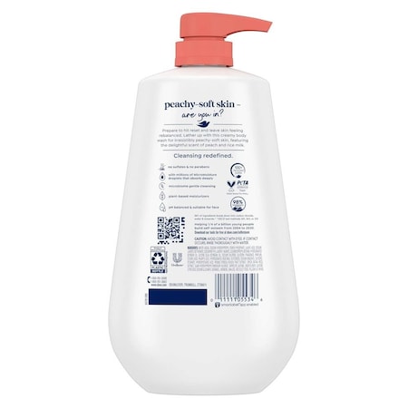 Dove Rebalance White Peach and Rice Milk Body Wash, 30.6 Ounce, 3PK 64765051