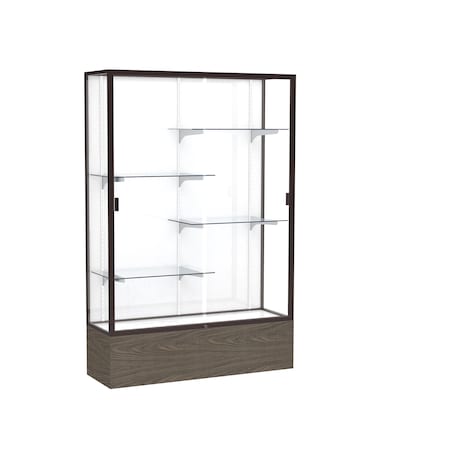 Ghent Floor Display Case 48x72x16, White, Dark Bronze 2074WB-BZ-WV