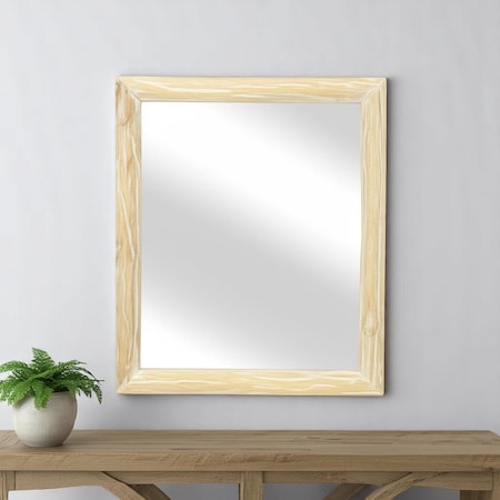 Homeroots 20" Natural Solid Wood Accent Mirror 569928