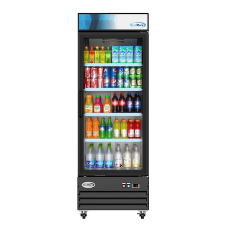 Koolmore 29 Commercial Glass 1 Door Display Refrigerator Merchandiser-Upright Beverage Cooler w/LED Lighting MDR-1GD-23C