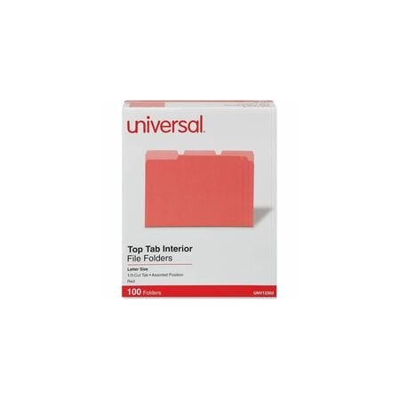 Universal File Folders, Red, 100PK UNV12303