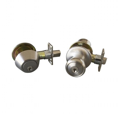 Design House Terrace 6 Way Latch Entry Door Knob- and Deadbolt Combo Satin Nickel 728683