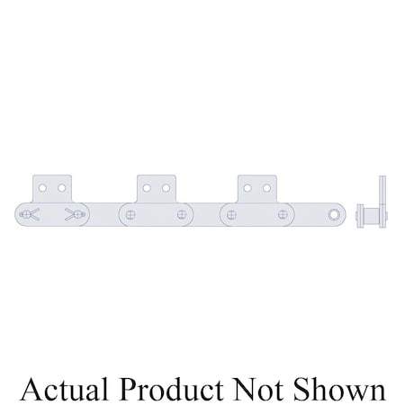 Hkk Chain HKK Double Pitch Riv Standard Conveyor w/SA-2 Att Every 2nd P on Pin Link, 2 P, 5/8 Dia x 5/8 W DC080RSA2E2P