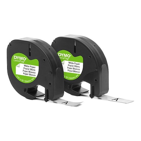 Dymo Label/RibbonCartridge, White, Gloss, 1/2inW 10697