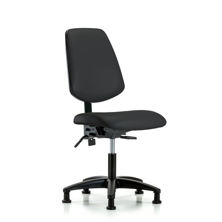 Blue Ridge Ergonomics Desk Chair No Arms, 18" to 23" Height, Vinyl, Black BR-VDHCH-MB-RG-T1-A0-RG-8540