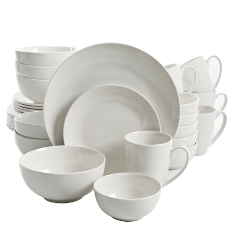 Gibson Home Ogalla 30 Piece Porcelain Dinnerware Set in White 105966.3
