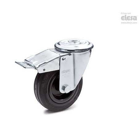 Elesa 449751 Castors steel bracket Vulcanised rubber coating plate bracket and center pass 449751
