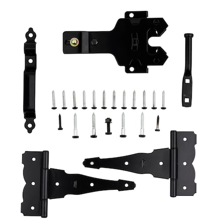 National Hardware 9.72 in. Steel T-Hinge Gate Kit, Black 5015579