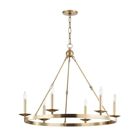 Hudson Valley Lighting Allendale 6 Light Chandelier 35.75 In. Aged Brass 3206-AGB