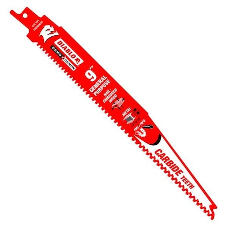 Diablo SAW BLADE, 9 IN L, 6, 9 TPI TPI, BI-METAL BODY DS0909CGP3
