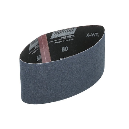 Norton Co 0 Sanding Belt, 3 in W, 18 in L, 80 Grit, Medium, Zirconia Aluminum Abrasive 2230