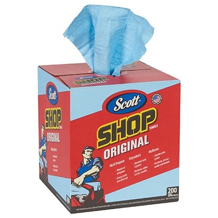 Scott Scott Blue Shop Towels Pop-Up Box, 400PK KW1442PK