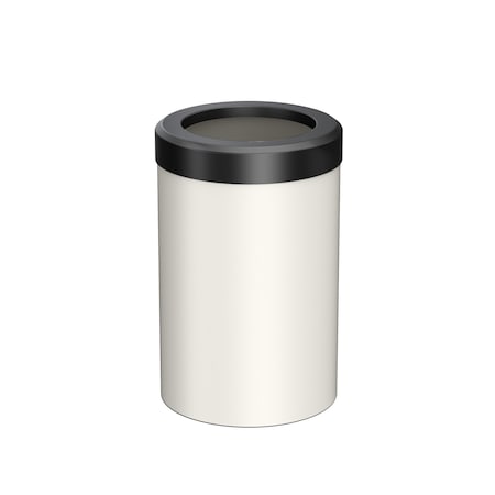 Gatco Modern Round 3 Gal. Wastebasket, Matte Pearl/Matte Black Lid 1931MX