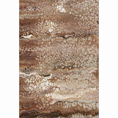Homeroots 10' X 14' Beige Ivory And Black Abstract Washable Indoor Outdoor Area Rug 643534