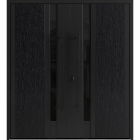 Vdomdoors Aluminum Double Doors Dekton 0163 Ardesia Nero Entry Door Painted (W72xH96) Right hand Inswing DEKTON0163DEXD-ARD-W72xH96-RH-I