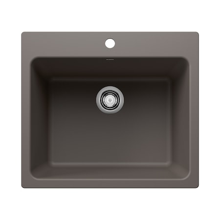 Blanco Liven SILGRANIT 25in Single Bowl Dual Mount Laundry Sink - Volcano Gray 443116