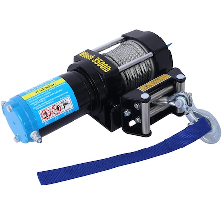 Edendirect 12 V 3500LBS Electric Winch with Steel Cable, Wire and Wireless Remote Control, Roller Fairlead IR-W465127131