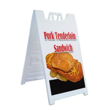 Signmission Pork Tenderloin Sandwich, A-Frame & 2 Decals Installed, Heavy-Duty Plastic Frame SBHD-D-2436-Pork Tenderloin Sandwich