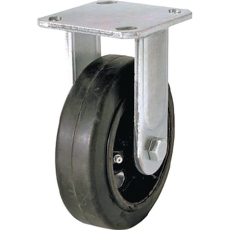 Shepherd Hardware Rigid Caster, 6 in Dia Wheel, 2 in W Wheel, Rubber Wheel, 410 lb 9494