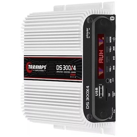 Taramps Hi power four channel full range audio vehicle amplifier. Bridgable to two channels DS300X4