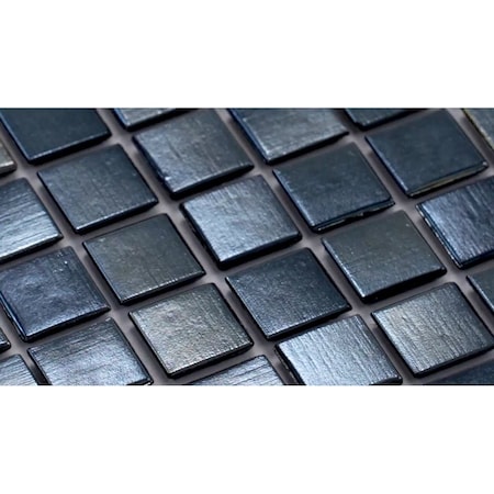 Apollo Tile Nacreous 12 in. x 12 in. Glossy Shimmer Black Glass Mosaic Wall and Floor Tile 20 sqft/case, 20PK APLPE88BK902A