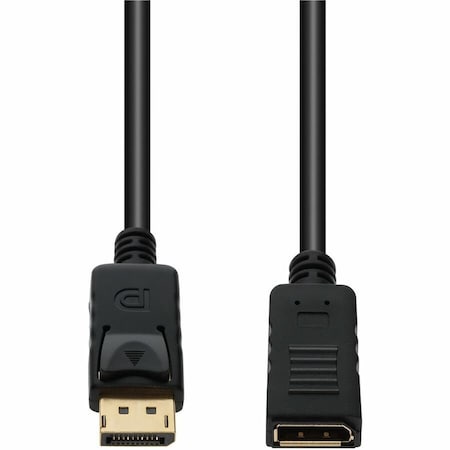 Add-On 6FT DISPLAYPORT 1.2 MALE TO FEMALE BLACK CABLE MAX RESOLUTION UP TO 3840X2 DISPLAYPORTMF6F