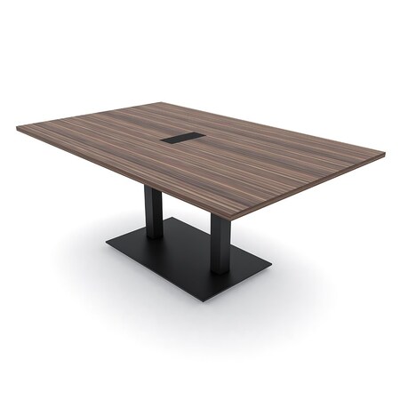 Skutchi Designs Rectangle Conference Table With Power Unit, 48 in W, 72 in L, Brown HAR-REC-48X72-DOU.BK-H3041-EBLK