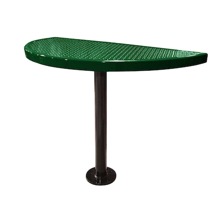 Leisure Craft Perforated Semi-Circle Pedestal Table, Portable, 30"H, Black Green STAB30-PERF-BLACK GREEN