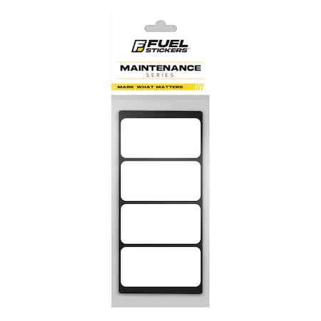 Fuel Stickers Write-On Equipment Label for Job Sites, Blank Labels for Permanent Marker Use, Outdoor, 2x1, 20PK 2x1BLANK-Label-20PK