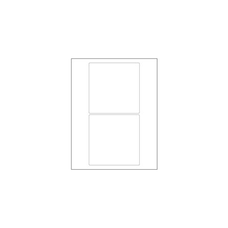 Bubblefast 5 x 5'' White Rectangle Laser Labels-2 Labels per Sheet BFLL168