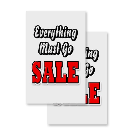 Signmission Everything Must Go Sale, Vinyl Decals Only 24 Inch x 36 Inch, Vinyl Decal, 2PK DSB-2436-2PACK-Everything Must Go Sale