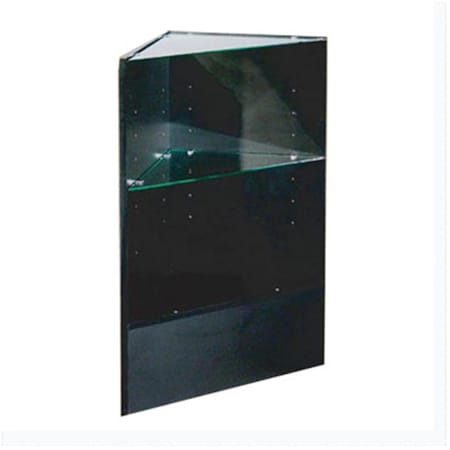 Made4Mattress Triangle Corner with Glass Shelf, Black MA1105378