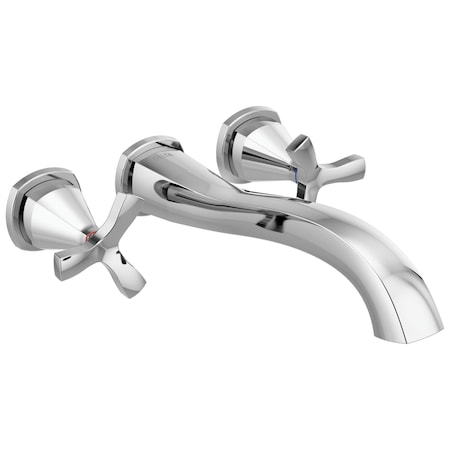 Delta Stryke Wall Mounted Tub Filler, 12.72 in, Lumicoat Chrome T57766-PR-WL