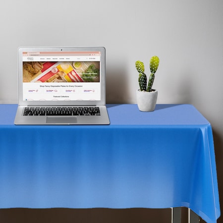 Smarty Had A Party 54 x 108 Navy Rectangular Disposable Plastic Tablecloths 96 Tablecloths, 96PK 813270-NV-CASE