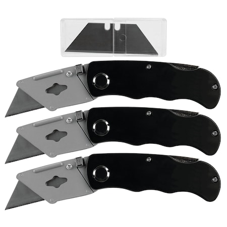 Performance Tool Folding Utility Knives with Blades, 3PK 1976