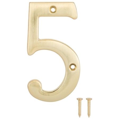 Prosource House Number, Character: 5, 4 in H Character, 2.28 in W Character N-Z045PB3L-PS