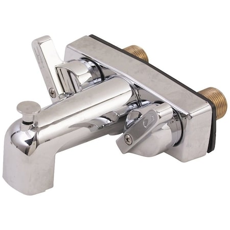 Us Hardware Tub and Shower Diverter, 2 -Faucet Handle, Center Mounting, Brass, Chrome P-671B
