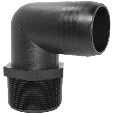 Green Leaf El1034p 1 in. Mptx3/4 in. Barb 90degree Elbow Blk Polypropylene SP-HOD27802