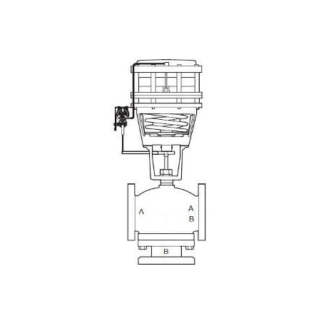 Schneider Electric VB: 4 in. 3W Mix. Globe. FLG. UC. BR. 170 cv. 25 PSI. Act (MK-8811): Pneu. Prop. 5-10 PSIG. SR. NC. VK4-9313-802-5-14