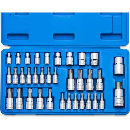 Neiko Torx Bit Socket and E-Torx Star Socket Set, S2 and Cr-V Steel 10070A