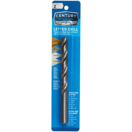 Century Drill & Tool Letter Z Tungsten High Speed Steel Quick-Cut Point Drill Bit 11626
