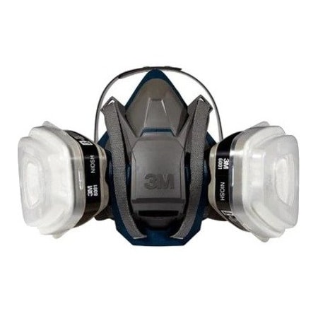 3M Half Mask Respirator, Rugged Comfort 6500, Not Rated, Bayonet, Size M, No Cartridges Included 6502QL
